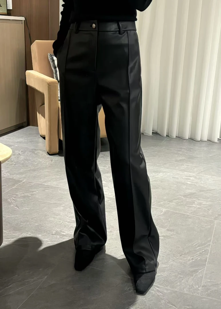 迪迪专属【百搭皮裤】显瘦轻奢宽松百搭秋冬皮裤DD8254P2