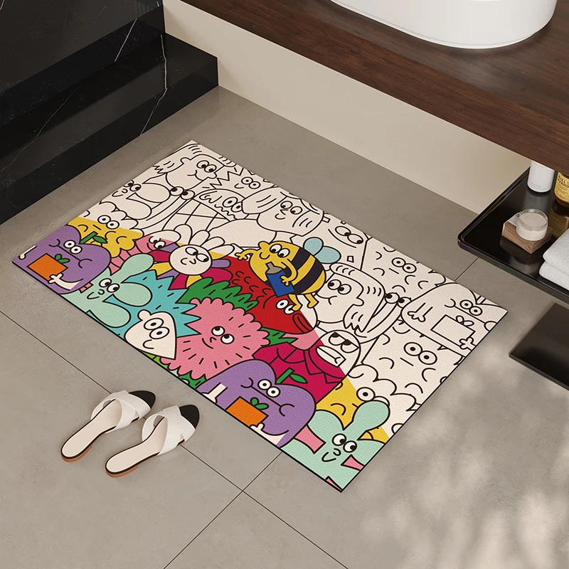 浴室防滑垫硅藻泥厕所卫生间门口吸水垫地垫免洗可擦耐脏防摔脚垫