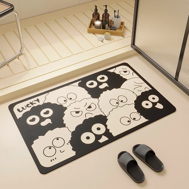 幸运毛球卫浴硅藻泥浴室垫吸水垫卫生间防滑脚垫厕所免洗可擦地垫