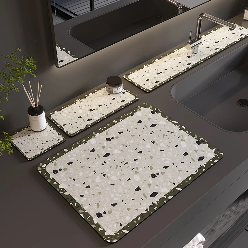 浴室洗手台水龙头吸水垫硅藻泥卫生间沥水垫子洗漱台厨房厕所地垫