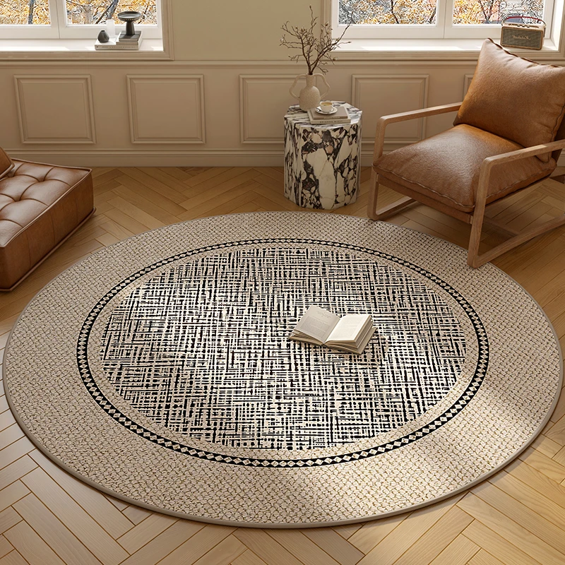 圆形地毯轻奢高级感客厅沙发茶几毯书房旋转椅地垫卧室床边垫春秋