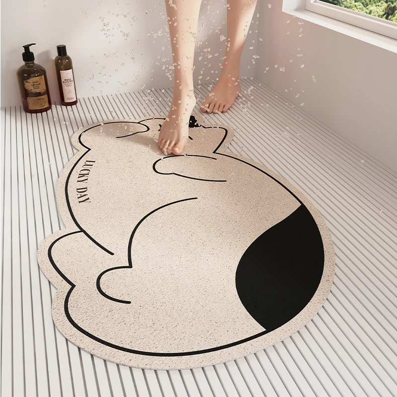 浴室防滑垫淋浴房镂空沥水垫异形隔水脚垫卡通丝圈卫生间防摔地垫