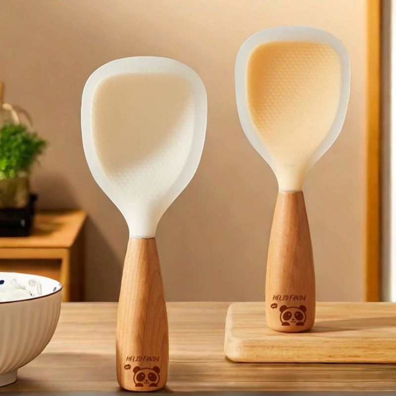 饭勺子不粘米饭铲子可立式食品级硅胶家用电饭煲盛饭勺304不锈钢