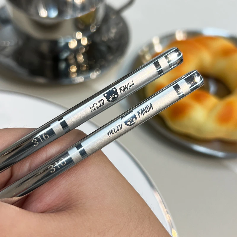 316不锈钢纯色筷子家用套装防滑防霉金属高档304快子食品级单人装