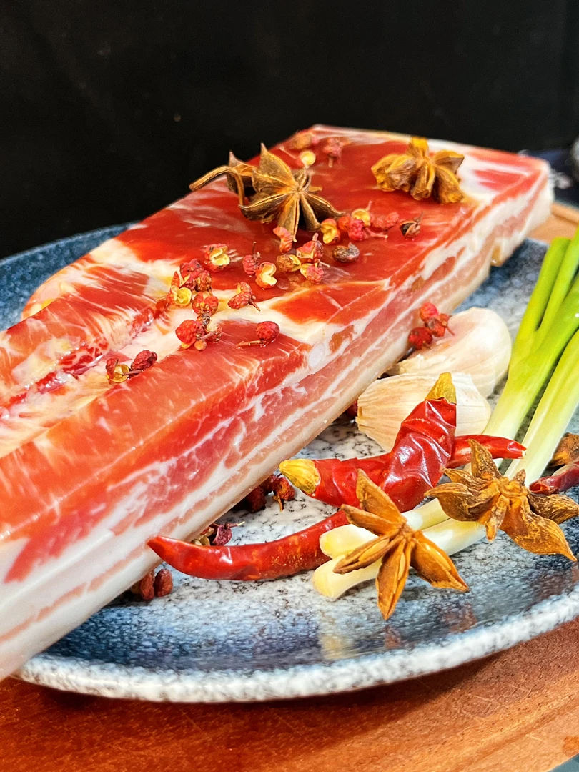【山中跑】500g烟熏风味农家优质腊肉五花肉农户放养山猪传统腌制品