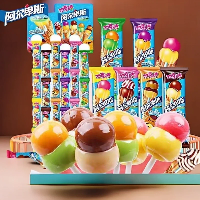 【爆款】正品阿尔卑斯双享双层混合装水果味多种棒棒糖解