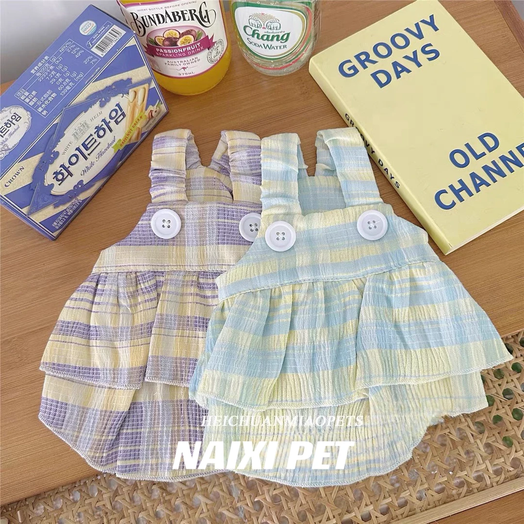 猫咪尺码背带连衣裙春夏宠物服装金渐层短毛比熊小型猫咪裙子可爱