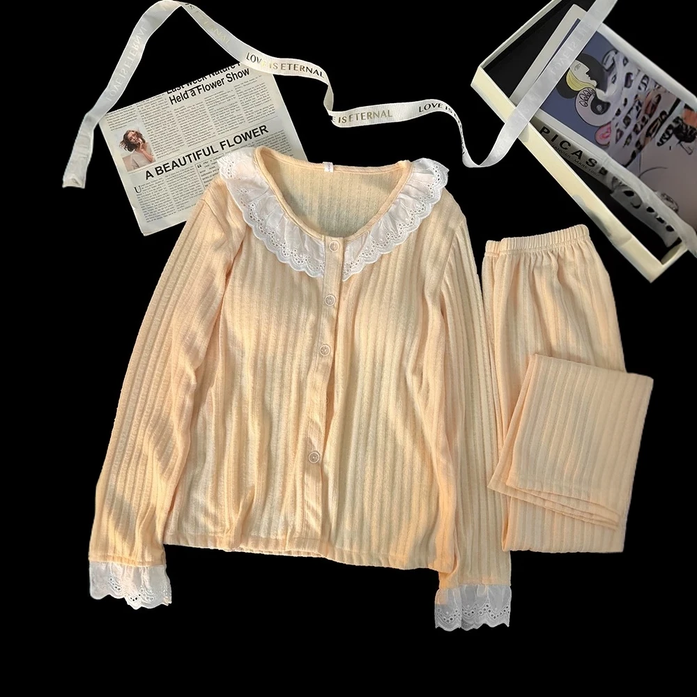 【粉丝专享】睡衣女士长袖宽松休闲可外穿家居服套装L9149