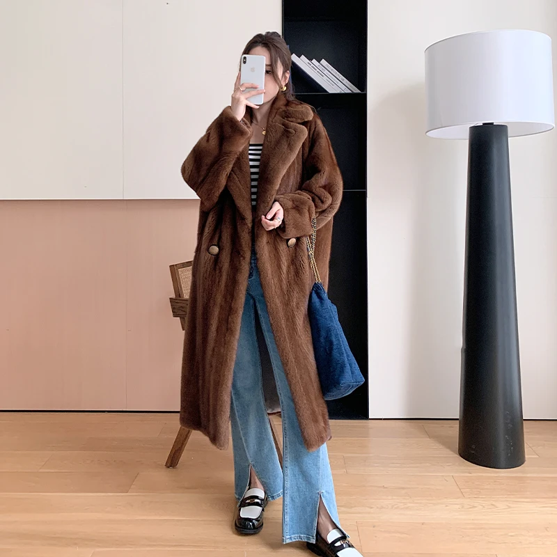 〖大泰迪〗 进口紫金短二水貂皮草外套女 年轻时尚阔版貂皮大衣