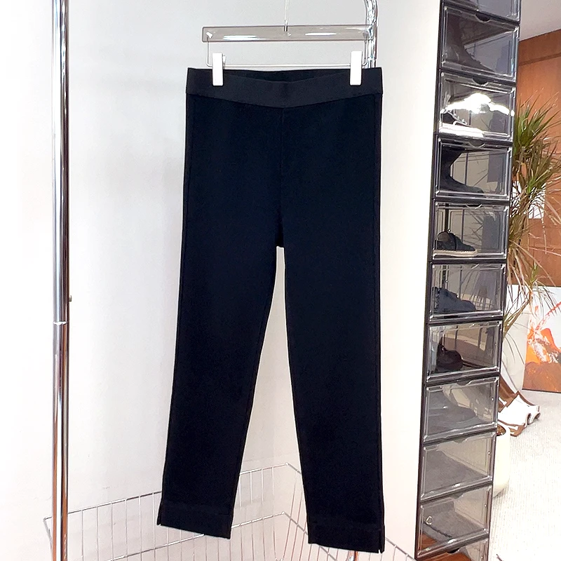 必魅【烟管裤】黑色打底裤百搭显瘦加绒保暖弹力2024秋冬A156
