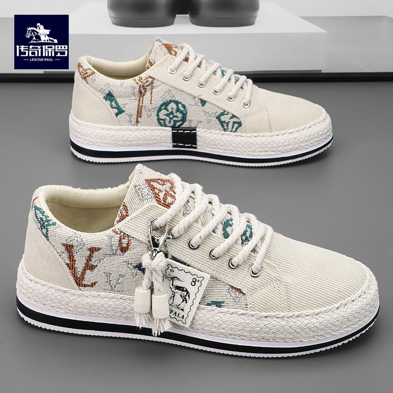 传奇保罗2025夏季新款男士潮流百搭低帮韩版潮鞋防臭透气时尚板鞋