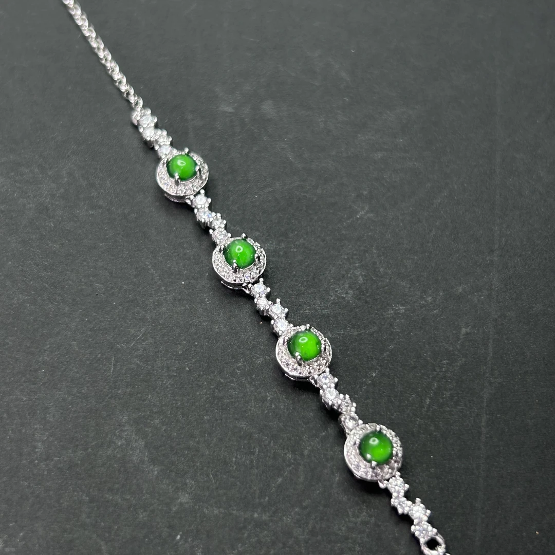 S925银翡翠手链【多样性发一】【FC002】