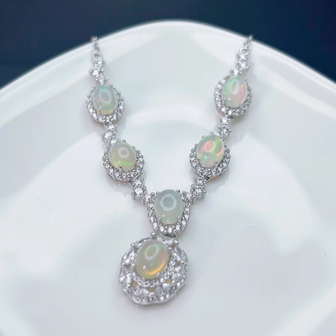 S925银欧泊项链【多样性发一】【OB012】