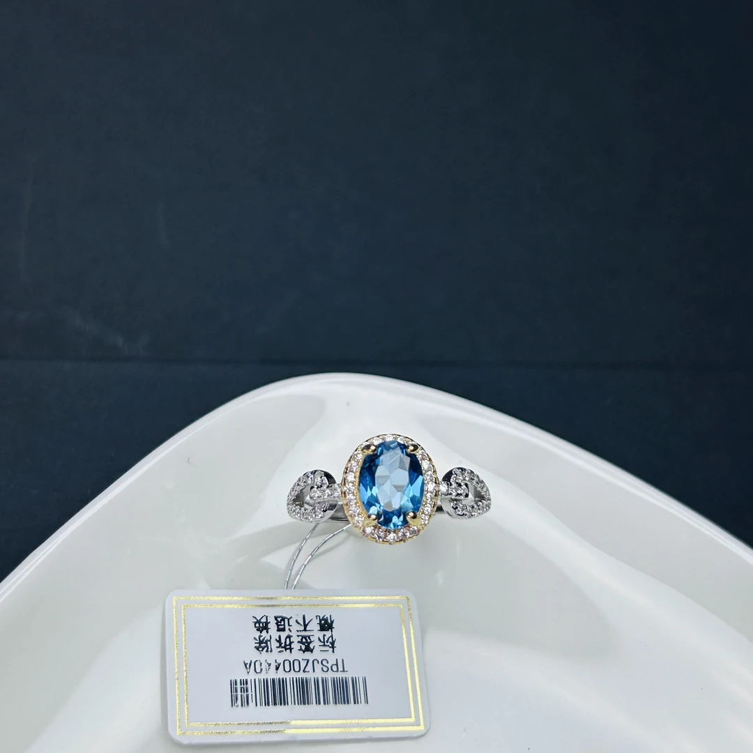 S925银托帕石戒指开口【多样性发一】【TPS004】