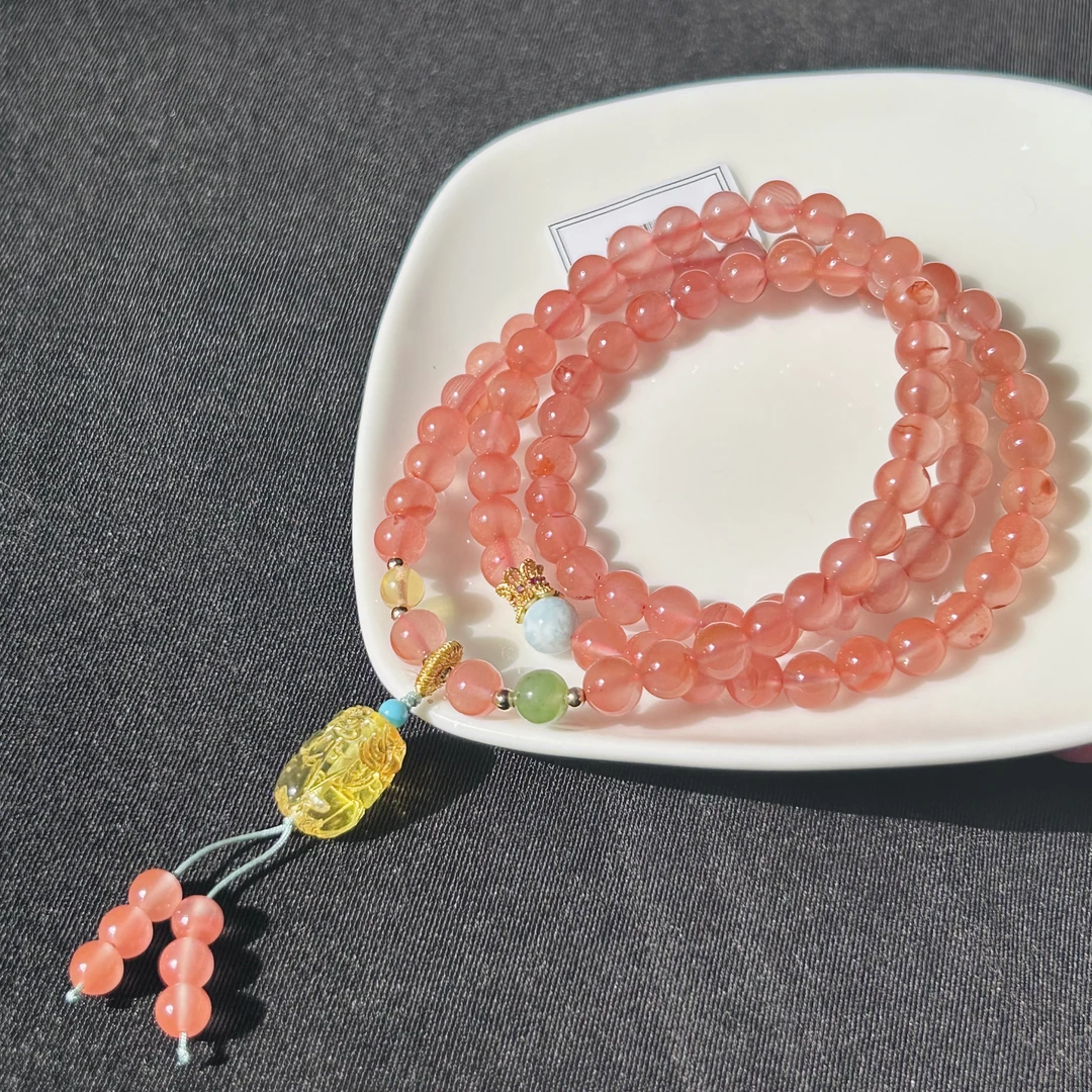 【石古会】天然南红玛瑙手链 【多样性发一】珠径约6mm左右【NH016】