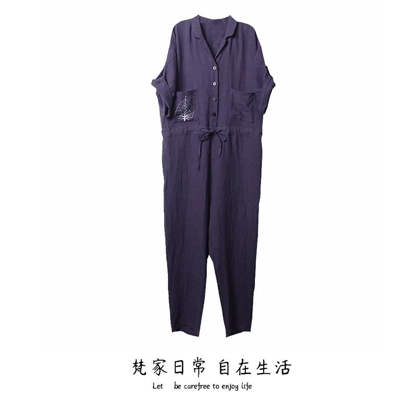女士春夏装新品又飒又爽工装风格短袖连体裤抽绳收腰小众款式