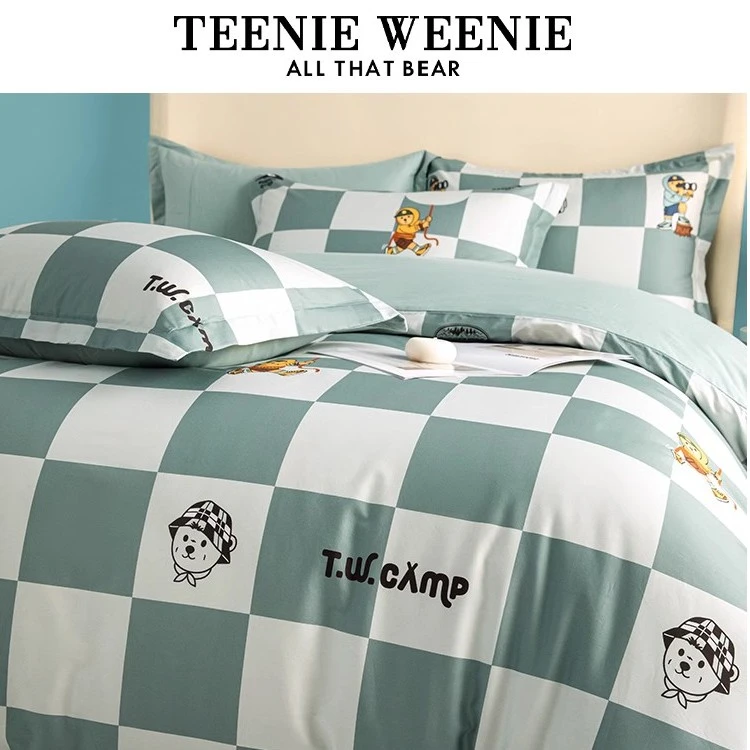 TeenieWeenie设计师限定高级感全棉床上小熊四件套纯棉被套罩床单