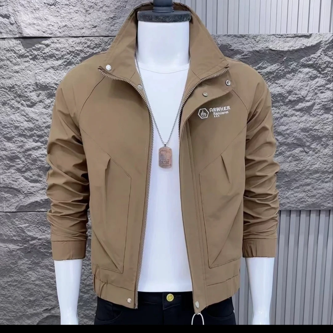 2024秋季新款纯色显瘦轻熟风帅气长袖外套男潮流时尚修身男士夹克