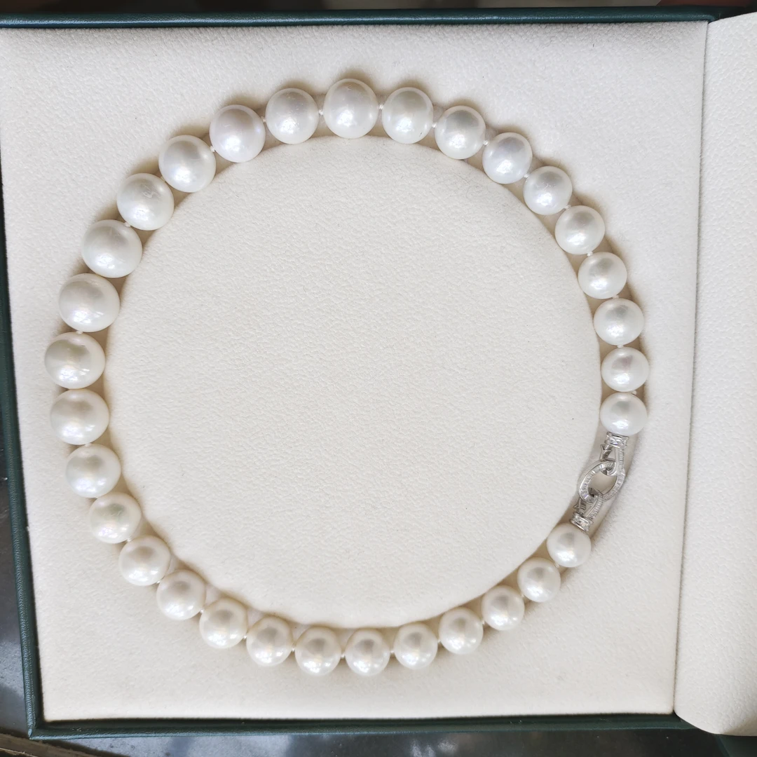 湖畔之梦白色淡水珍珠项链S925银