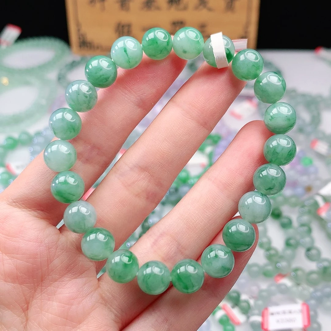 翡翠手链未镶嵌沐*九翡翠8.6mm