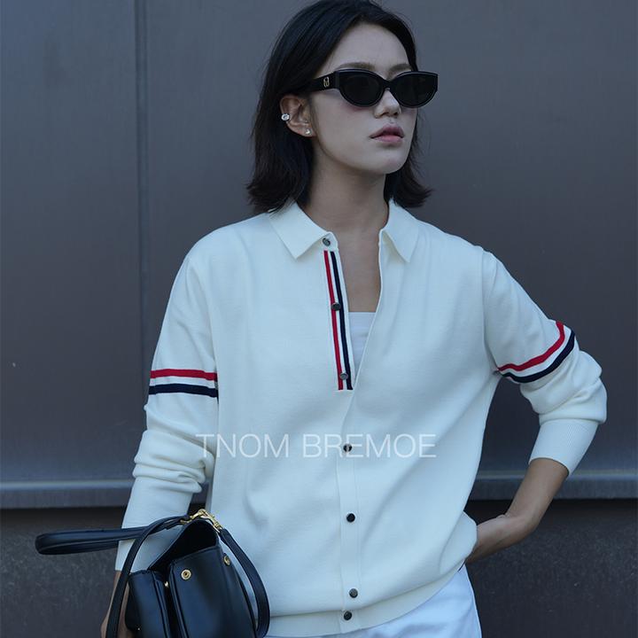 [TNOM BREMOE]TB秋季新品男女同款cleanfit简约POLO套头针织上衣