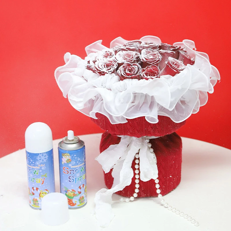 网红圣诞节花店必备仿真喷雪【不融化】6瓶*280ml DIY圣诞花束