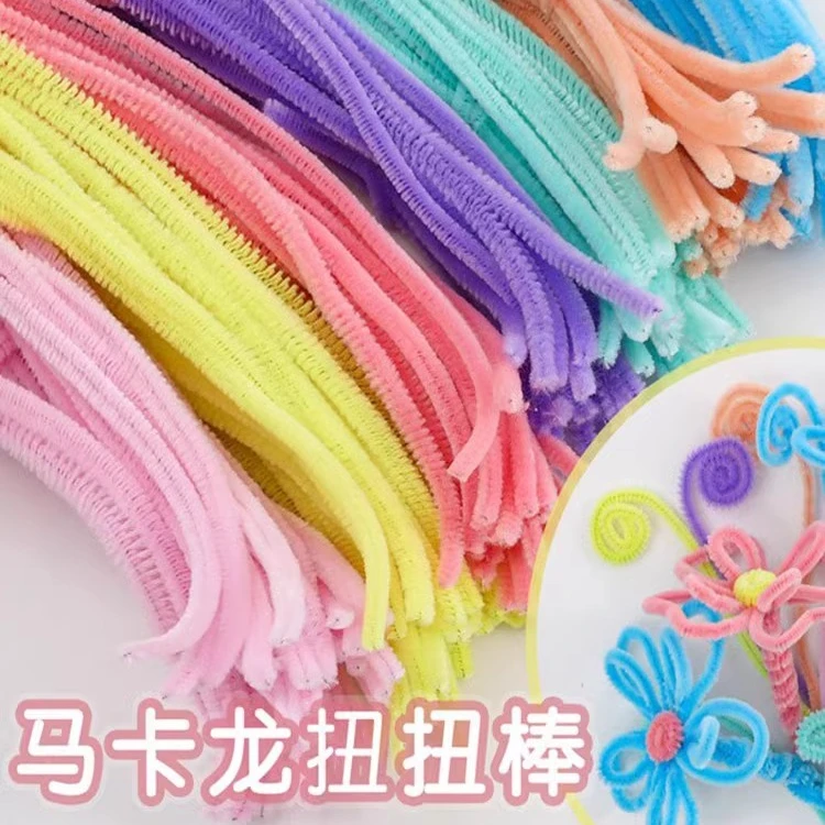 网红花朵毛根扭扭棒花束包材料手工diy彩色毛条马卡龙色装饰条