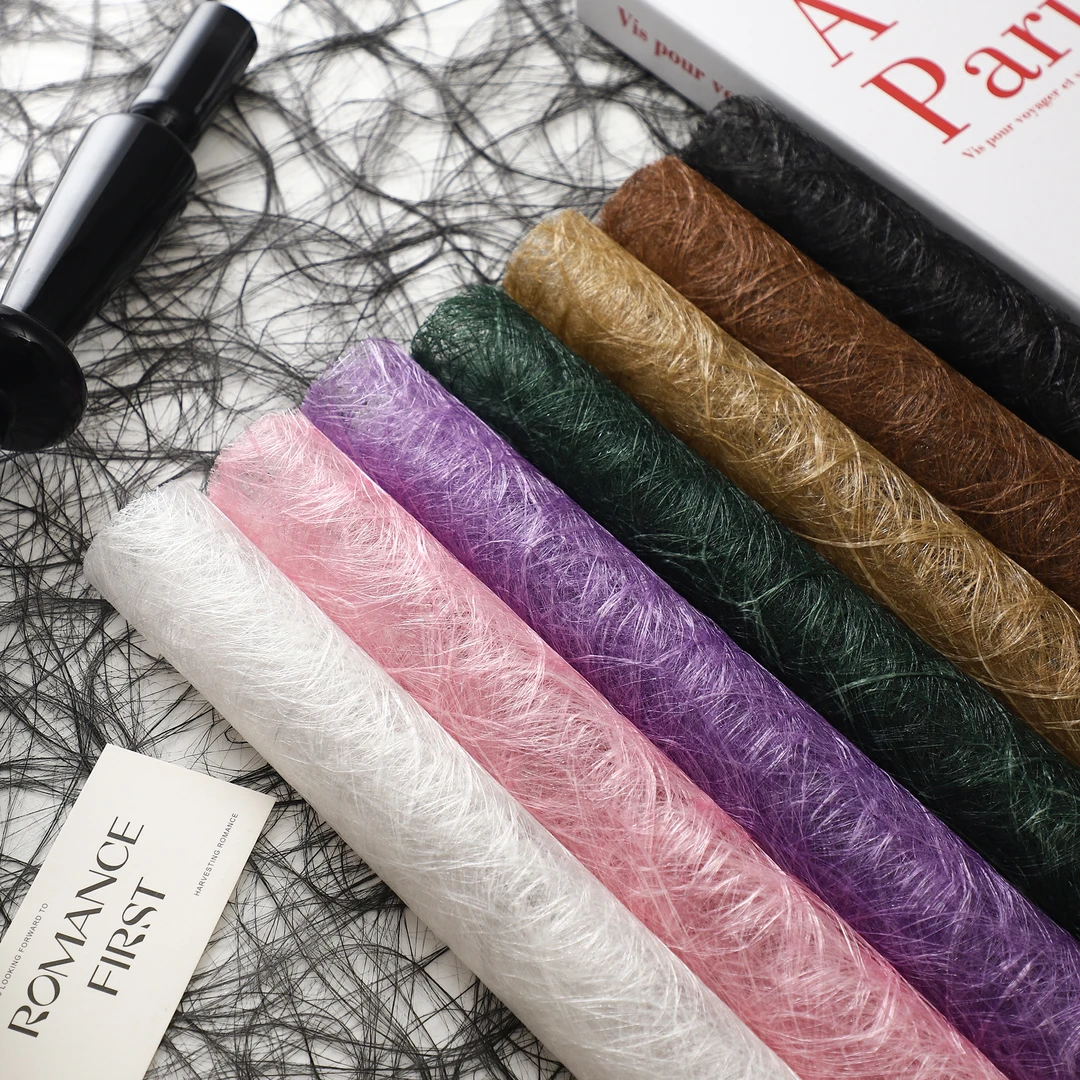 网红 法国进口拉菲纸镂空创意包装纸手工diy不规则网纱花艺资材