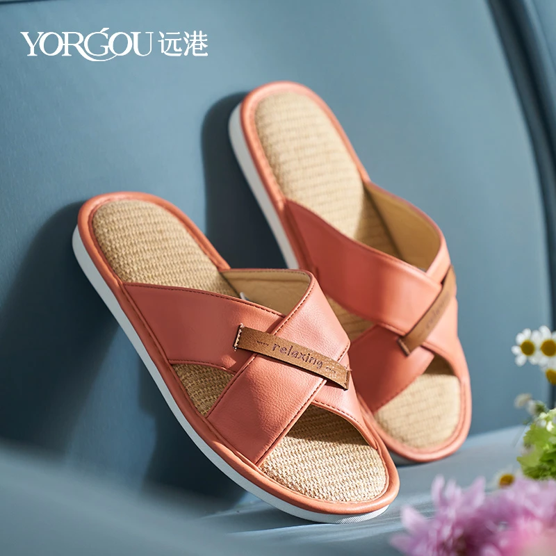 【断码捡漏】远港交叉带情侣新款麻拖拖鞋四季家居拖舒适静音2890