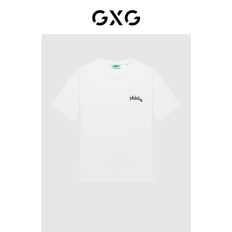 GXG男装 柏拉兔联名短袖T恤印花休闲情侣男 夏季新品#GEX14414782