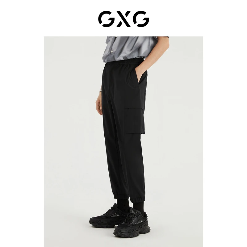 GXG男装款黑色工装休闲裤夏季长裤时尚男士户外透气#GD1020351D
