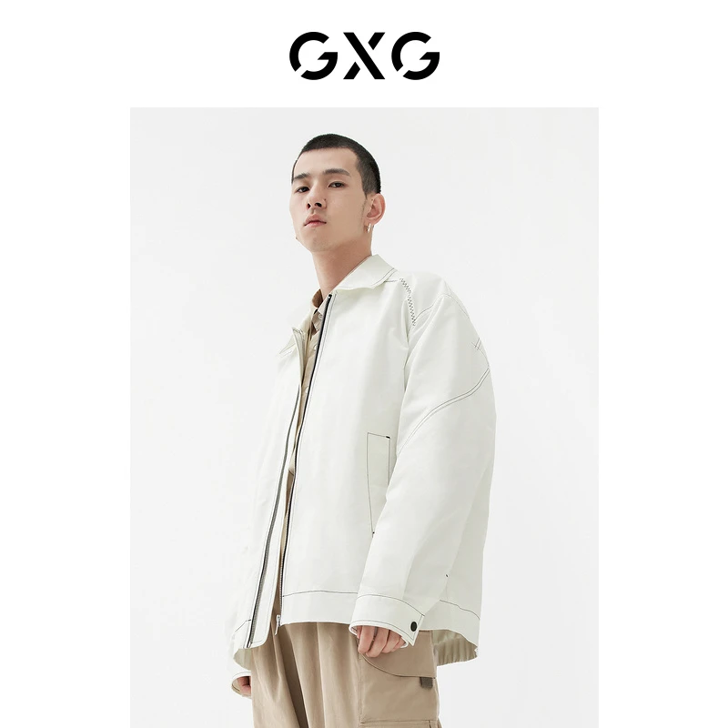 GXG男装 22年春季新品趣味谈格系列明线夹克#GD1210079A