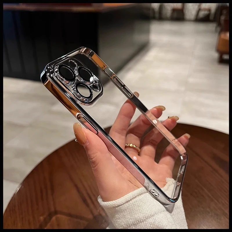 三星s23fe手机壳s22+透明保护壳s21PLUS潮牌简约note20电镀边框套