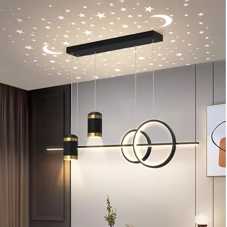 总仓餐厅灯轻奢灯具现代简约饭厅餐桌吧台北欧极简长条创意灯具