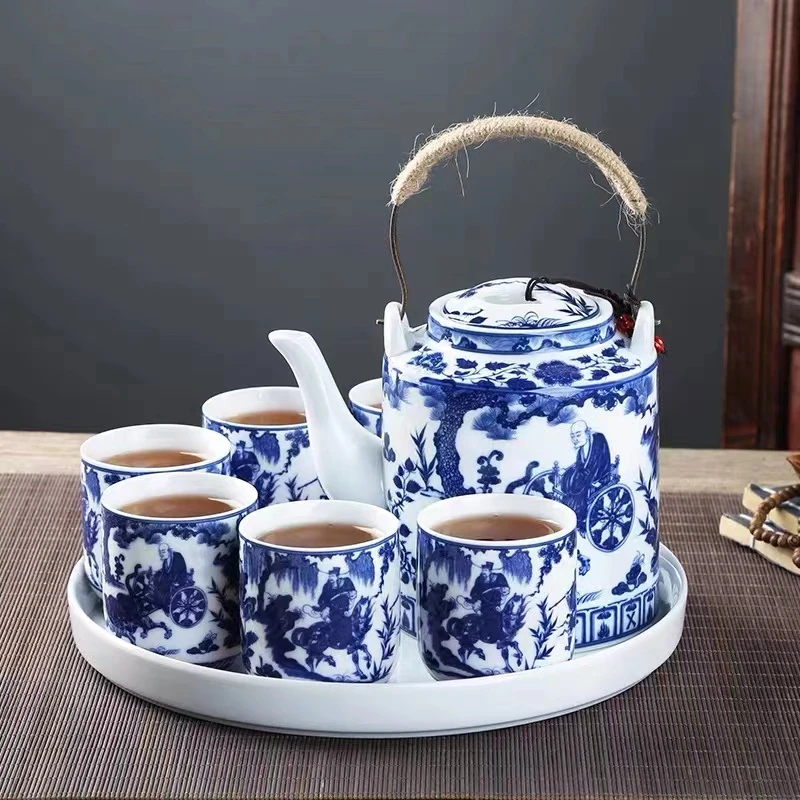 景德镇陶瓷鬼谷子茶具套装 H5293