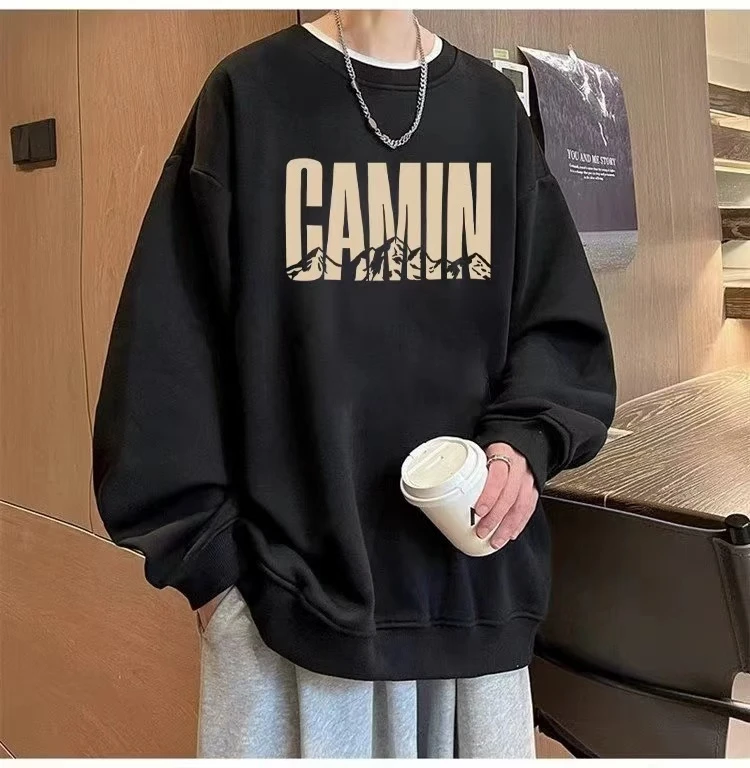 重磅圆领卫衣男款春秋季新款美式高街印花长袖卫衣-16