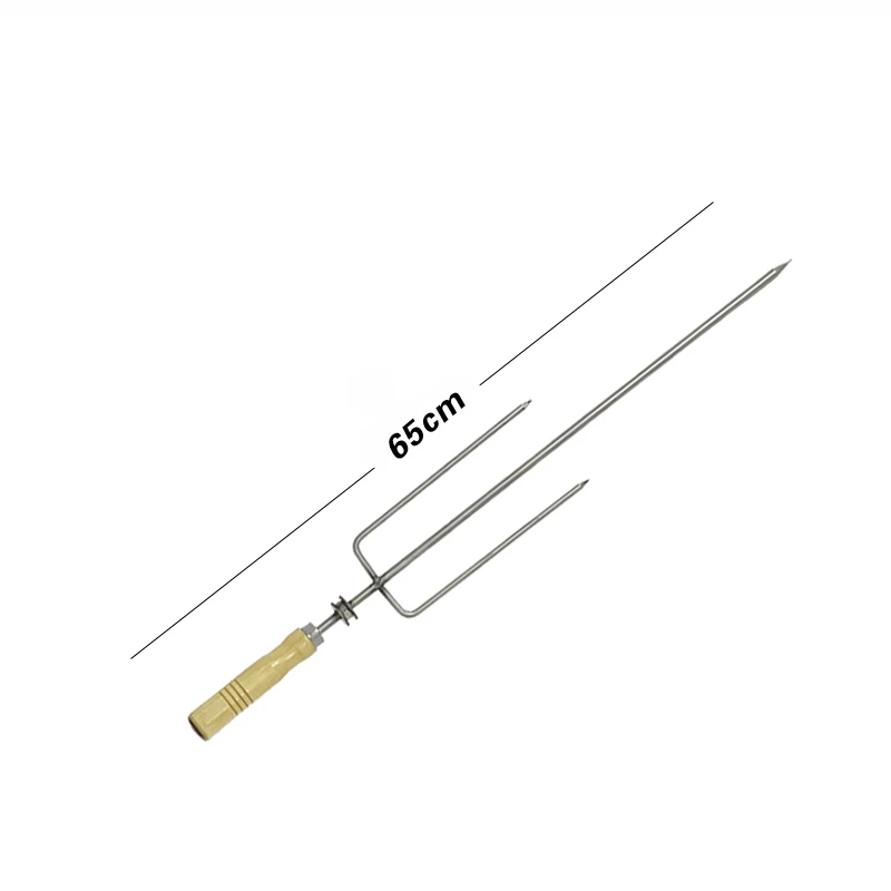 304不锈钢烧烤户外叉不锈钢木柄羊腿羊排叉叉子烧烤叉子烤鸡叉子