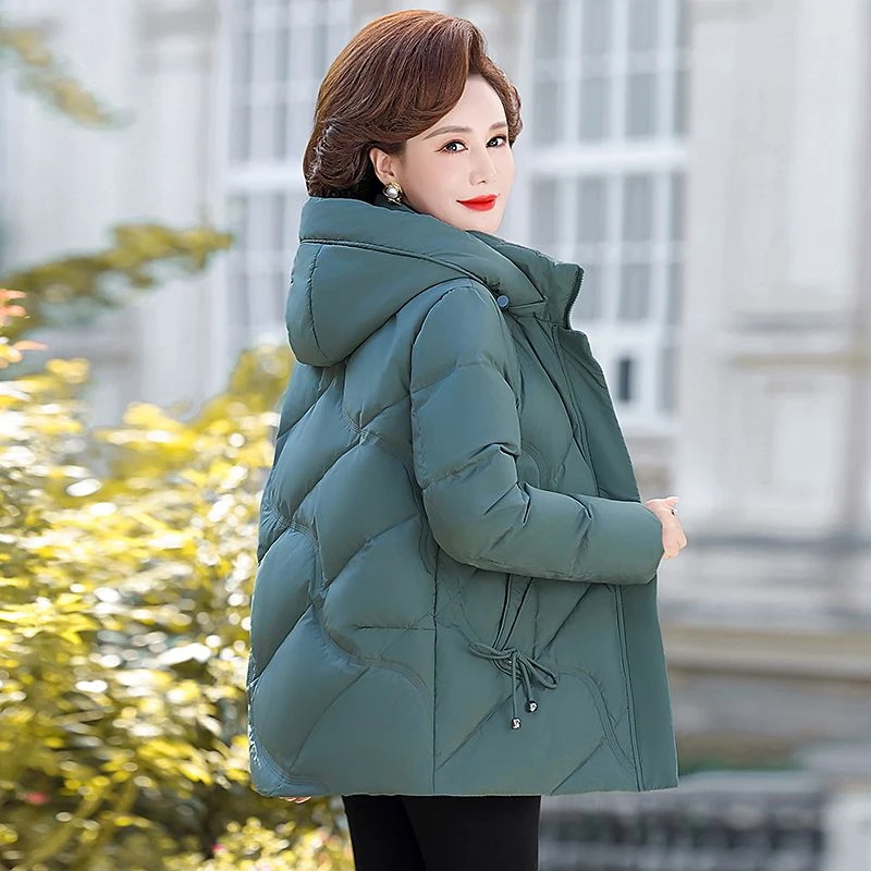 冰洁中老年羽绒服女短款2024新款加厚妈妈装白鸭绒小个子洋气冬装