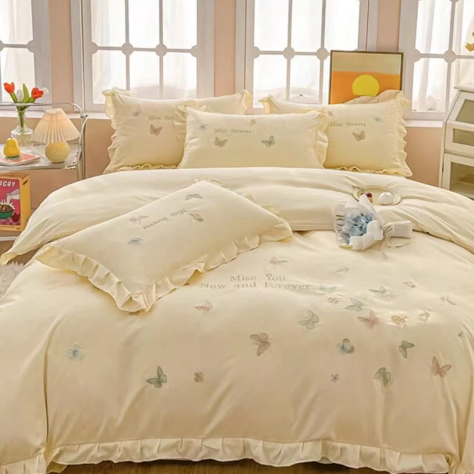 150   蝶羽黄色四件套