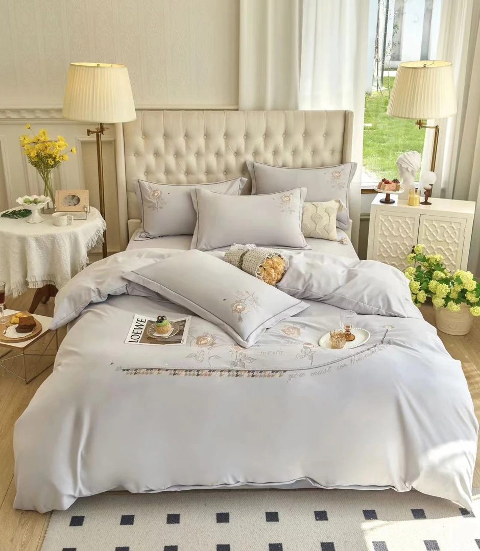 2004  四件套床上用品伊甸花园奶油灰