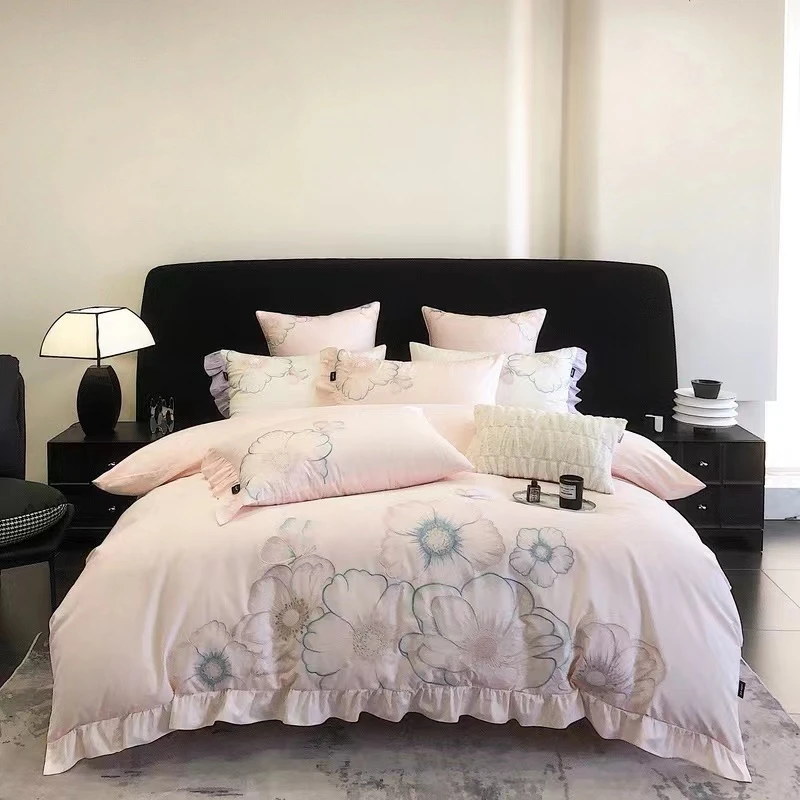 470   床上四件套全棉安妮花园粉