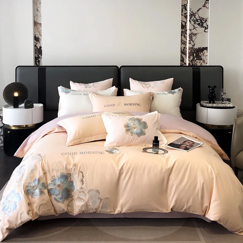 1632  床上四件套全棉纯棉床单被套被罩床上用品黛芙妮   米杏