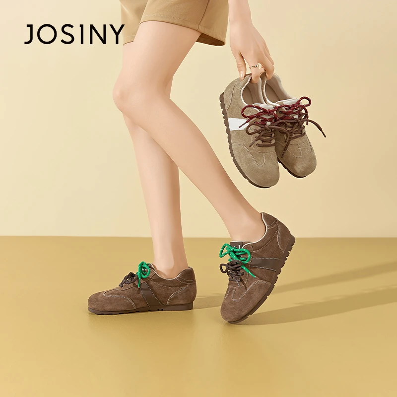 卓诗尼板鞋女2025春季新款时尚百搭德训鞋休闲圆头舒适软底运动鞋