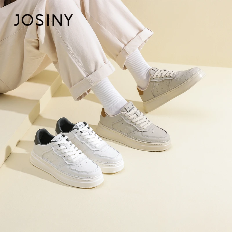 卓诗尼男鞋厚底增高休闲板鞋男士春季新款运动潮流舒适百搭小白鞋