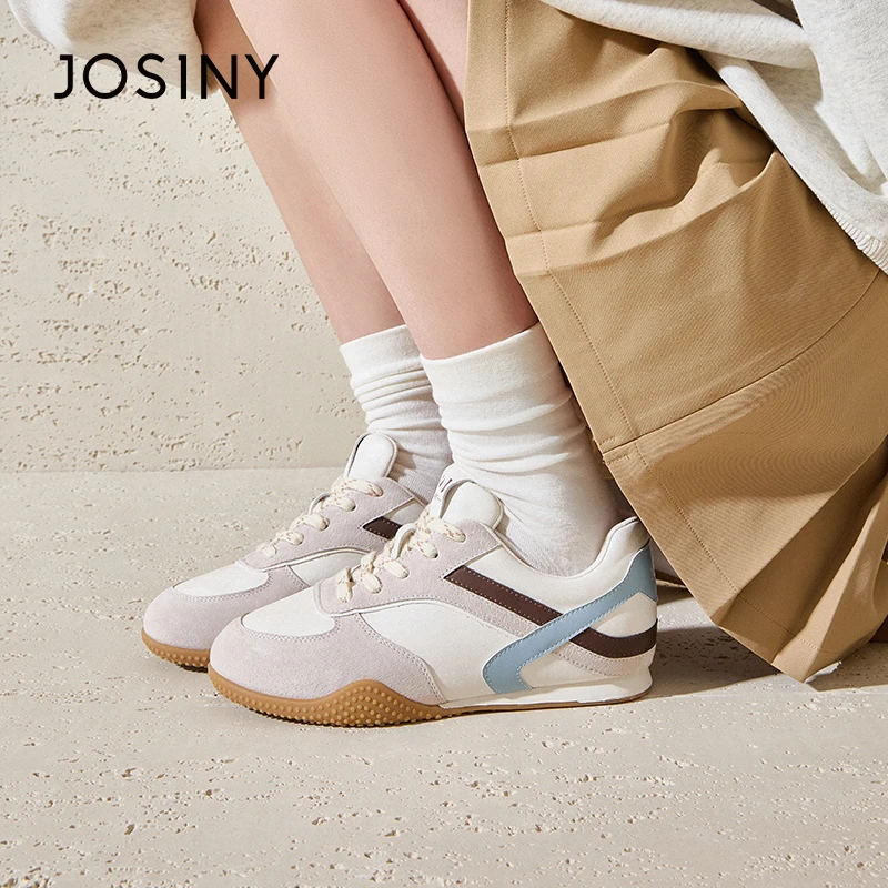 卓诗尼德训鞋女2025春季新款软底鞋时尚百搭小白鞋运动休闲鞋