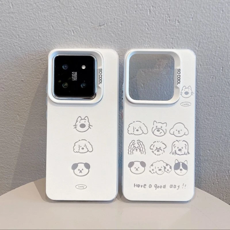 简约可爱小狗VIVOOPPO适用于苹果华为荣耀手机壳硬小米14红米小众