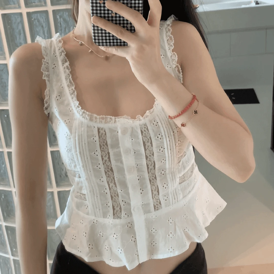 LA  奶凶 奶凶  花边蕾丝 吊带背心 26205