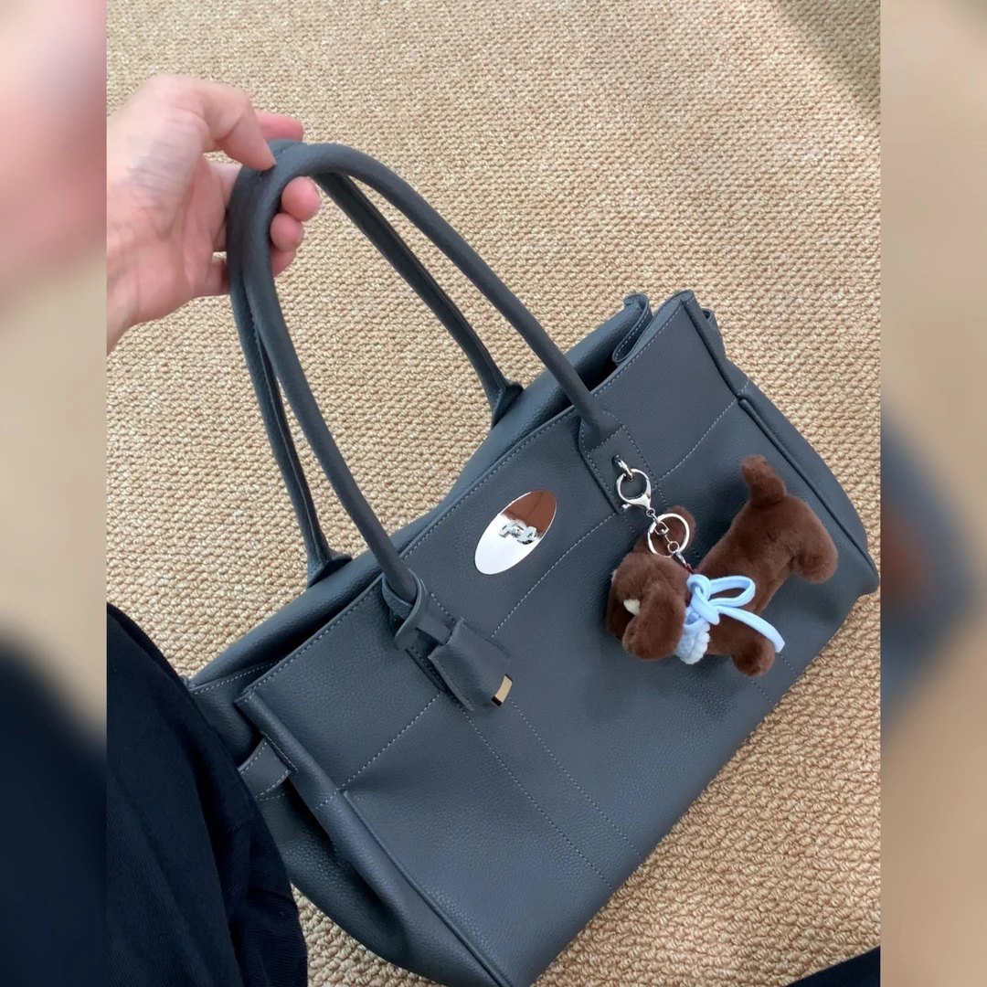 NNO小众品牌女包 灰色单肩包腋下包百搭小众气质女生手提大包1859