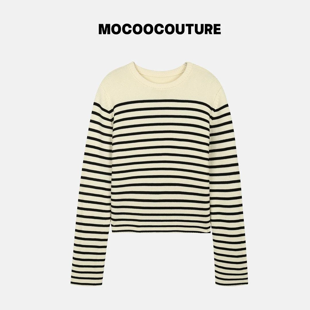 精梳棉 软糯 条纹套头毛衣  926