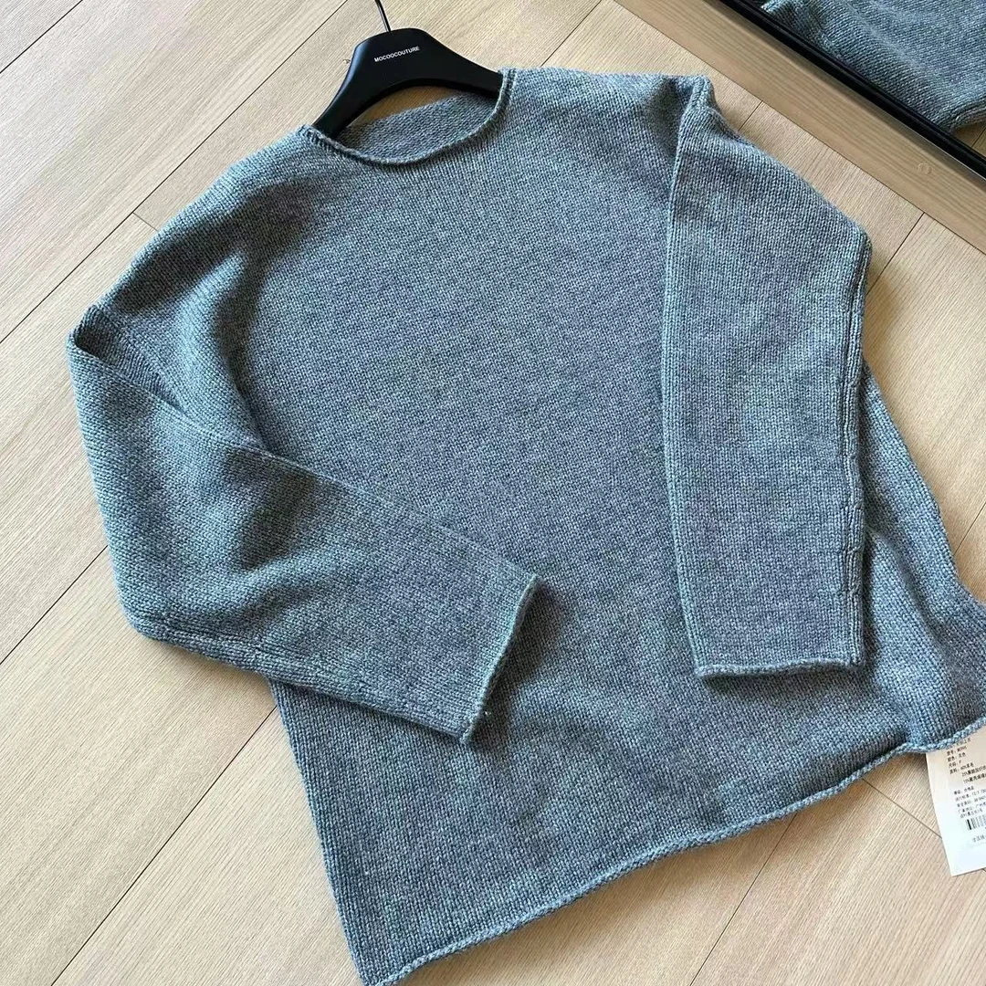 LA 极简 廓形 灰色套头毛衣 995